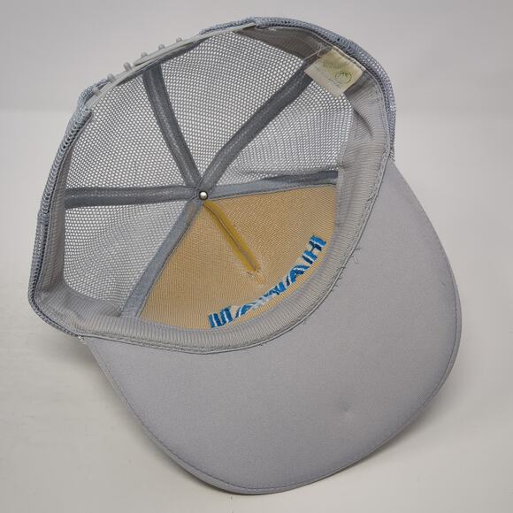 Hawaii Snapback Mesh Back Rope Trucker Hat Gray One Size Embroidered - Picture 7 of 10